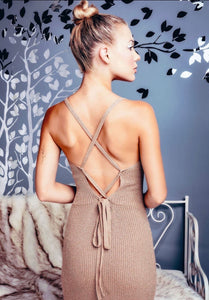 Sexy Back Dress- Taupe